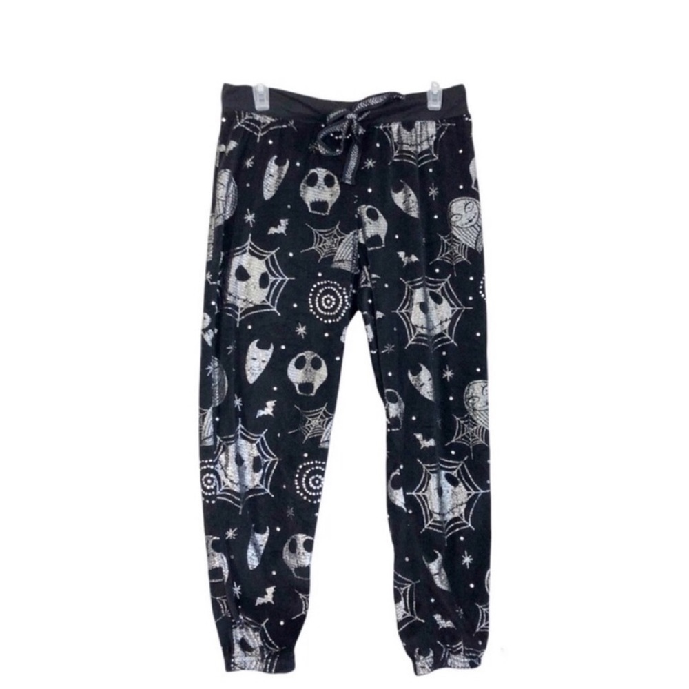 Nightmare Before Christmas Black Silver Patterned Pajama Pants